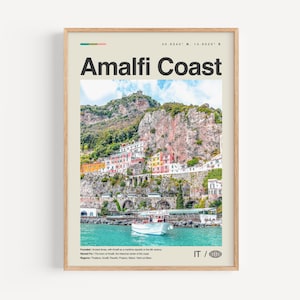 Amalfiküste Poster Schwarzweiß, Amalfiküste Wandkunst, Amalfiküste Poster, Amalfiküste Foto, Amalfiküste Wanddekor, Amalfi Karte