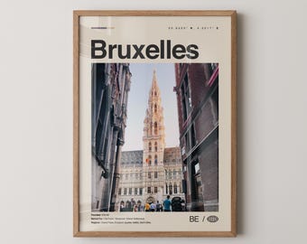 Bruxelles Print, Bruxelles Wall Art, Bruxelles Poster, Bruxelles Photo, Bruxelles Wall Décor, Bruxelles Map, Belgium