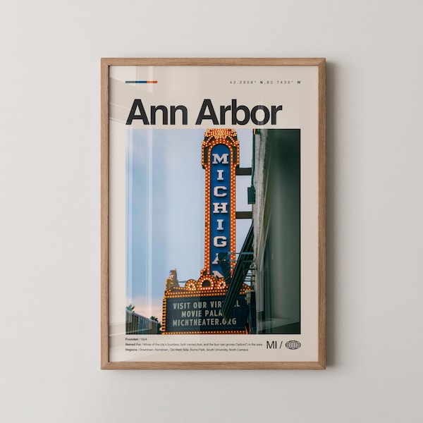 Ann Arbor Print, Ann Arbor Wall Art, Ann Arbor Poster, Ann Arbor Photo, Ann Arbor Wall Decor, Ann Arbor Map (Michigan)