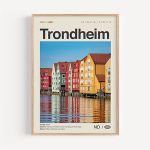 Trondheim Print schwarz und weiß, Trondheim Wandkunst, Trondheim Poster, Trondheim Foto, Trondheim Wanddekor, Trondheim Karte, Norwegen