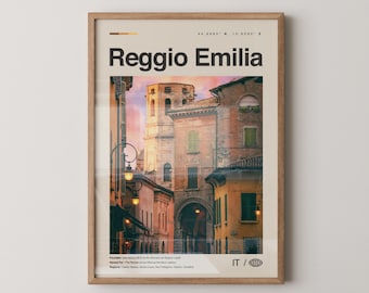 Reggio Emilia Print Black and White, Reggio Emilia Art, Reggio Emilia Poster, Reggio Emilia Photo, Reggio Emilia Décor, Reggio Emilia Map