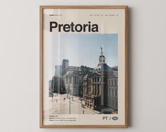 Impresión de Pretoria, Arte mural de Pretoria, Póster de Pretoria, Fotografía de Pretoria, Decoración de pared de Pretoria, Sudáfrica, Gauteng