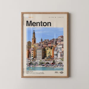 Menton Print, Menton Wall Art, Menton Poster, Menton Photo, Menton Wall Décor, Menton Map, France