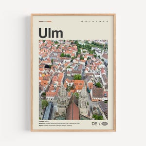 Ulm Druck Schwarzweiß, Ulm Wandkunst, Ulm Poster, Ulm Foto, Ulm Wanddekor, Ulm Karte, Deutschland