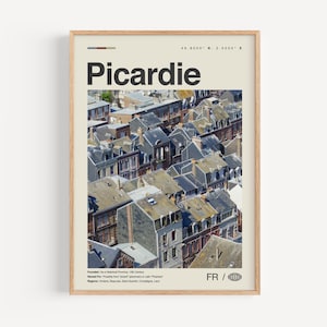 Picardie Print Schwarz weiß, Picardie Wandkunst, Picardie Poster, Picardie Foto, Picardie Wanddekor, Picardie Karte, Schwarz weiß