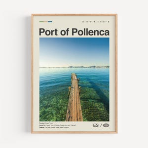 Port of Pollenca Poster Schwarz und Weiß, Port of Pollenca Wandkunst, Pollenca Poster, Pollenca Foto, Pollenca Wanddekor, Pollenca Karte