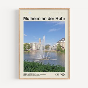 Mülheim an der Ruhr Poster Schwarz weiß, Mülheim an der Ruhr Wand Kunst, Mülheim an der Ruhr Poster, Mülheim an der Ruhr Foto Dekor, Karte