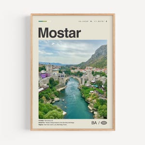 Mostar Print Schwarzweiß, Mostar Wandkunst, Mostar Poster, Mostar Foto, Mostar Wanddekor, Mostar Karte, Bosnien und Herzegowina