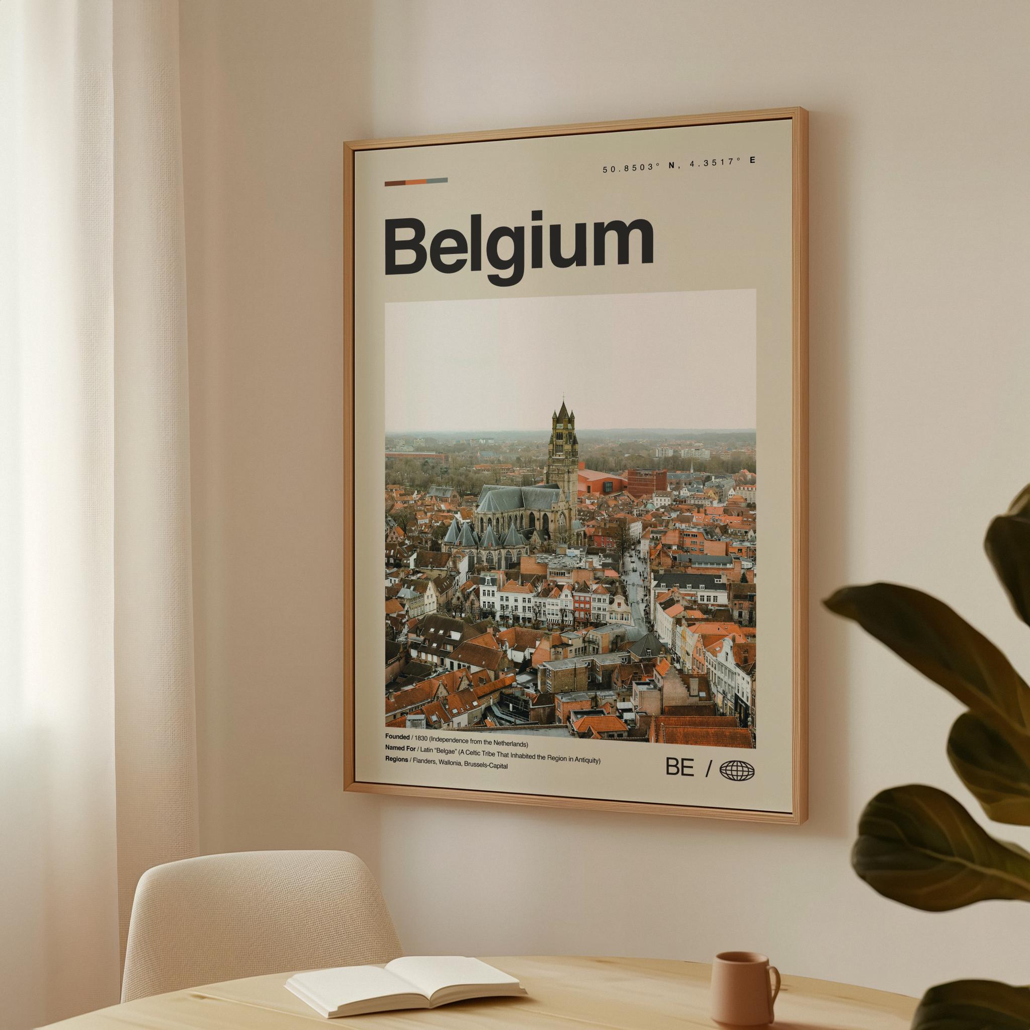 ベルギーのプリントNo.2、ベルギーの壁アート、ベルギーのポスター