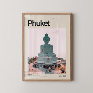 Phuket Print Thailand, Phuket Wall Art, Phuket Poster, Phuket Photo, Big Buddha, Phuket District, Thailand