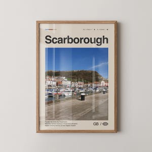 Scarborough Print, Scarborough Wall Art, Scarborough Poster, Scarborough Photo, Scarborough Décor Scarborough Map England UK