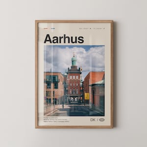 Aarhus Print Nr. 2, Aarhus Wand Kunst, Aarhus Poster, Aarhus Foto, Aarhus Wanddekoration, Stadt Print, Dänemark, Århus, Danmark