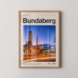 Bundaberg Print, Bundaberg Wall Art, Bundaberg Poster, Bundaberg Photo, Bundaberg Wall Décor, Bundaberg Map, Australia