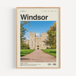Windsor Print Schwarzweiß England, Windsor Wandkunst, Windsor Poster, Windsor Foto, Windsor Wanddekoration, Windsor Karte, England, UK