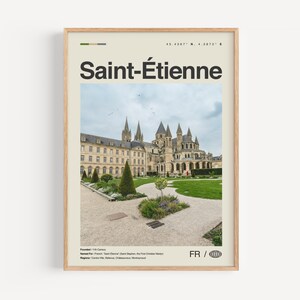 Saint Etienne Poster Schwarz und Weiß, Saint-Étienne Wandkunst, Saint-Étienne Poster, Saint-Étienne Karte, Saint-Étienne Karte