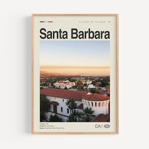 Santa Barbara Print California, Santa Barbara Wall Art, Santa Barbara Poster, Santa Barbara Photo, Stearns Wharf, Mission Santa Barbara