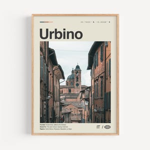 Urbino Poster Schwarz und weiß, Urbino Wandkunst, Urbino Poster, Urbino Foto, Urbino Wanddekor, Urbino Karte, Italien