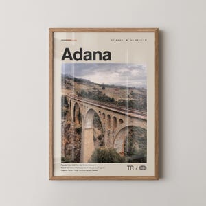 Impresión de Adana, Arte mural de Adana, Póster de Adana, Foto de Adana, Mapa de Adana, Decoración de pared de Adana, Turquía