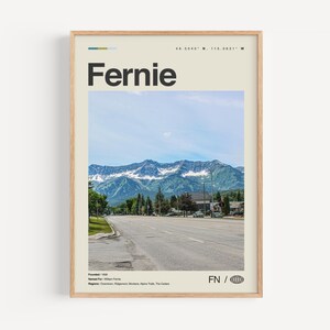 Fernie Print Schwarz und weiß, Fernie Wandkunst, Fernie Poster, Fernie Foto, Fernie Wanddekor, Fernie Karte, British Columbia, Kanada