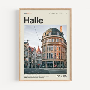Halle Poster, Halle Schwarzweiß, Halle Wandbild, Halle Poster, Halle Foto, Halle Wanddeko, Halle Karte, Deutschland