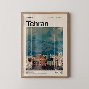 Tehran Print Tehran, Iran Wall Art, Tehran Poster, Tehran Photo, Azadi Tower, Milad Tower, Grand Bazaar, Golestan Palace, Alborz Mountains