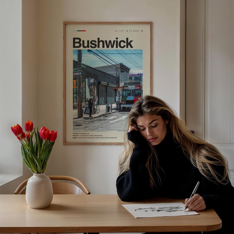 Bushwick Print New York, Bushwick Wall Art, Bushwick Poster, Bushwick ...