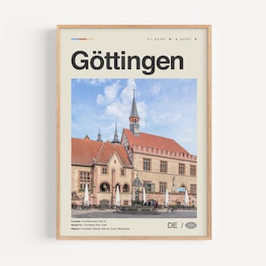Göttingen Print Schwarzweiß, Göttingen Wandkunst, Göttingen Poster, Göttingen Foto, Göttingen Wanddekor, Göttingen Karte, Deutschland