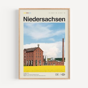 Niedersachsen Print schwarz und weiß, Niedersachsen Poster, Sachsen Poster, Niedersachsen Foto, Niedersachsen Karte, Deutschland