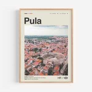 Pula Print Schwarzweiß, Pula Wandkunst, Pula Poster, Pula Foto, Pula Wanddekor, Pula Karte, Kroatien