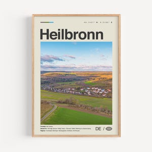 Heilbronn Print Schwarz und weiß, Heilbronn Wand Kunst, Heilbronn Poster, Heilbronn Foto, Heilbronn Wand Dekoration, Heilbronn Karte, Deutschland