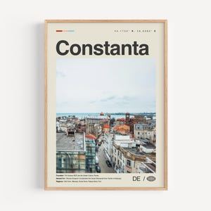 Konstanza Print Schwarz und weiß, Konstanza Wandkunst, Konstanza Poster, Konstanza Foto, Konstanza Wanddekor, Konstanza Karte, Rumänien