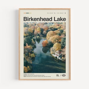 Birkenhead Lake Poster Schwarz-Weiß, Birkenhead Lake Wandbild, Birkenhead Lake Poster, Birkenhead Lake Foto, Dekoration, Birkenhead Lake Karte