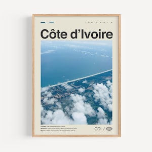 Côte d’Ivoire Print Schwarz und weiß, Kunst, Wandkunst, Côte d’Ivoire Poster, Côte d’Ivoire Foto, Elfenbeinküste Print Schwarz und Weiß
