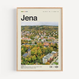 Jena Print Schwarzweiß, Jena Wandkunst, Jena Poster, Jena Foto, Jena Wanddekor, Jena Karte, Deutschland
