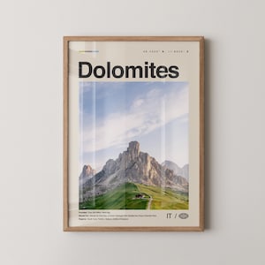 Dolomites Print, Dolomites Wall Art, Dolomites Poster, Dolomites Photo, Dolomites Wall Décor, Dolomites Map, Italy