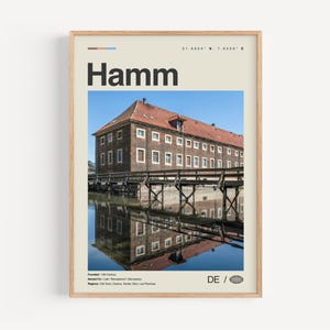 Hammer Poster in Schwarzweiß, Hänge Karte, Hänge Poster, Hängematte Foto, Hängetafel Hänger, Hängekarte, Hängekarte Deutschland