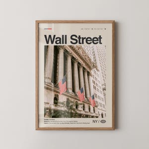Wall Street Print New York, Wall Street Wall Art, Wall Street Poster, Wall Street Photo, New York Stock Exchange, Federal Hall, Charging