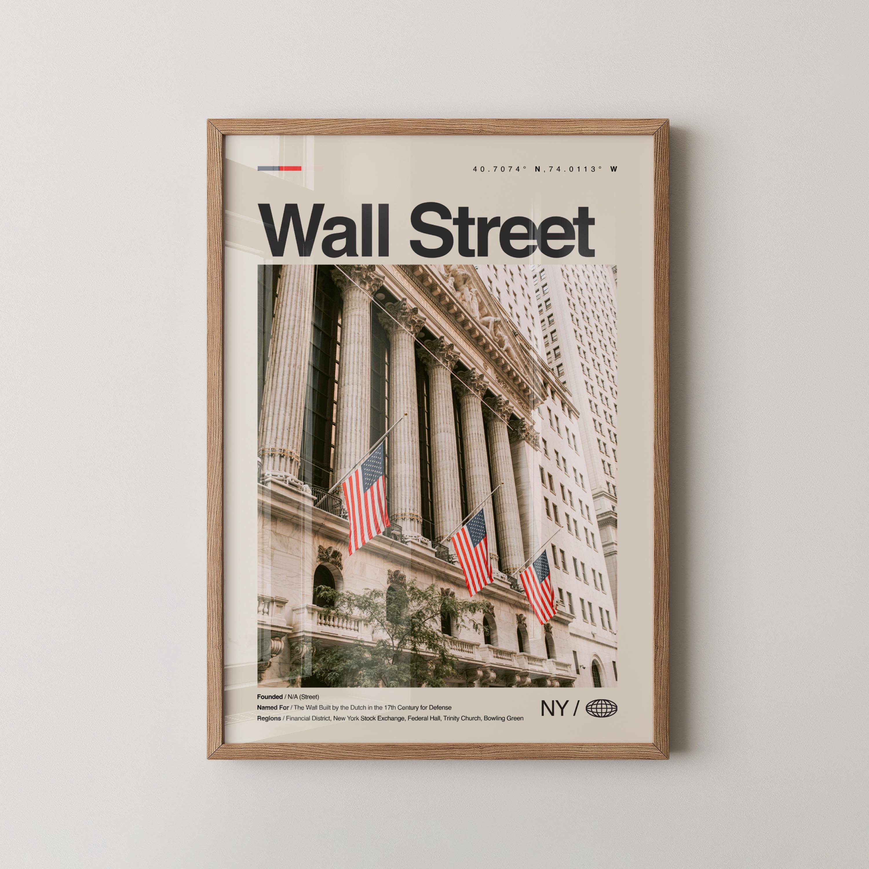 Wall Street Print New York, Wall Street Wall Art, Wall Street Poster, Wall Street Photo, New York Stock Exchange, Federal Hall, Charging