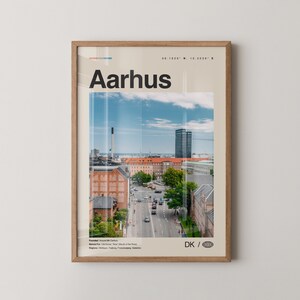 Aarhus Print Nr. 1, Aarhus Wandkunst, Aarhus Poster, Aarhus Foto, Aarhus Wanddekor, Stadt Print, Dänemark, Århus, Danmark