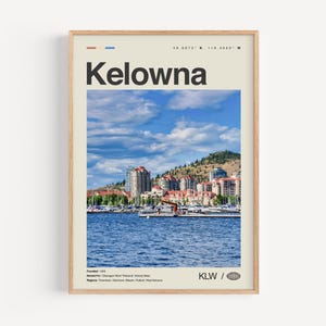 Kelowna Poster Schwarz und Weiß, Kelowna Wandkunst, Kelowna Poster, Kelowna Foto, Kelowna Wanddekor, Kelowna Karte, British Columbia, Kanada