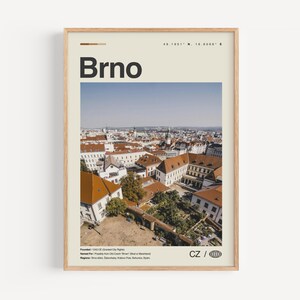 Brünn Print Schwarzweiß, Brünn Wandkunst, Brünn Poster, Brünn Foto, Brünn Wanddekor, Brünn Karte, Tschechische Republik