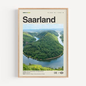 Saarland Print Schwarzweiß, Saarland Wandkunst, Saarland Poster, Saarland Foto, Saarland Wanddeko, Saarland Karte, Deutschland