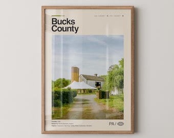 Tryck av Bucks County, väggkonst av Bucks County, affisch av Bucks County, foto av Bucks County, resekonst, riktigt foto