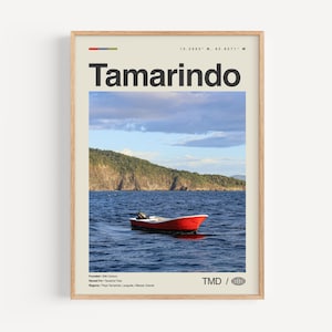 Tamarindo Print Schwarzweiß, Tamarindo Wandkunst, Tamarindo Poster, Tamarindo Foto, Tamarindo Wanddekor, Tamarindo Karte, Costa Rica