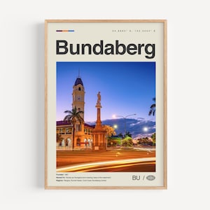 Bundaberg Print schwarz weiß, Bundaberg Wandkunst, Bundaberg Poster, Bundaberg Foto, Bundaberg Wanddekoration, Bundaberg Karte, Australien