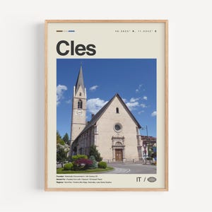 Cles Druck Schwarzweiß, Cles Wandkunst, Cles Poster, Cles Foto, Cles Wanddekoration, Cles Karte, Italien