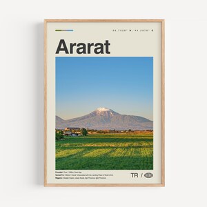 Ararat Print Schwarzweiß, Ararat Wandkunst, Ararat Poster, Ararat Foto, Ararat Wanddekor, Ararat Karte, Türkei