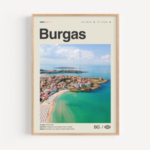 Burgas Print schwarz weiß, Burgas Wandkunst, Burgas Poster, Burgas Foto, Burgas Wanddekoration, Burgas Karte, Bulgarien