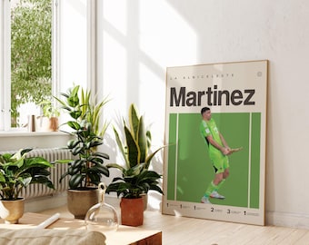 Emiliano Martínez Inspired Poster, Football Art Print, Argentina Poster, Mid-Century Modern, Uni Dorm Room