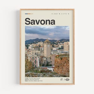Savona Print Schwarzweiß, Savona Wandkunst, Savona Poster, Savona Foto, Savona Wanddekor, Savona Karte, Italien